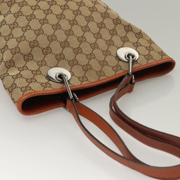 GUCCI GG Canvas Tote Bag Beige Silver - Picture 6 of 16